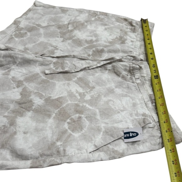 NEW Old Navy Cream and White Tie Dye Artsy Coastal Linen Blend Shorts Size XL - Picture 8 of 11